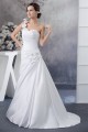 A-Line One-Shoulder Satin Sleeveless Sweetheart Wedding Dresses 2030227