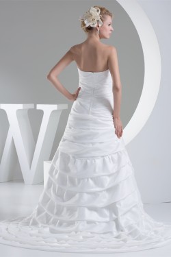 A-Line Strapless Taffeta Sleeveless Wedding Dresses 2030228