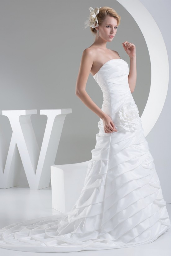 A-Line Strapless Taffeta Sleeveless Wedding Dresses 2030228 A-Line Strapless Taffeta Sleeveless Wedding Dresses 2030228