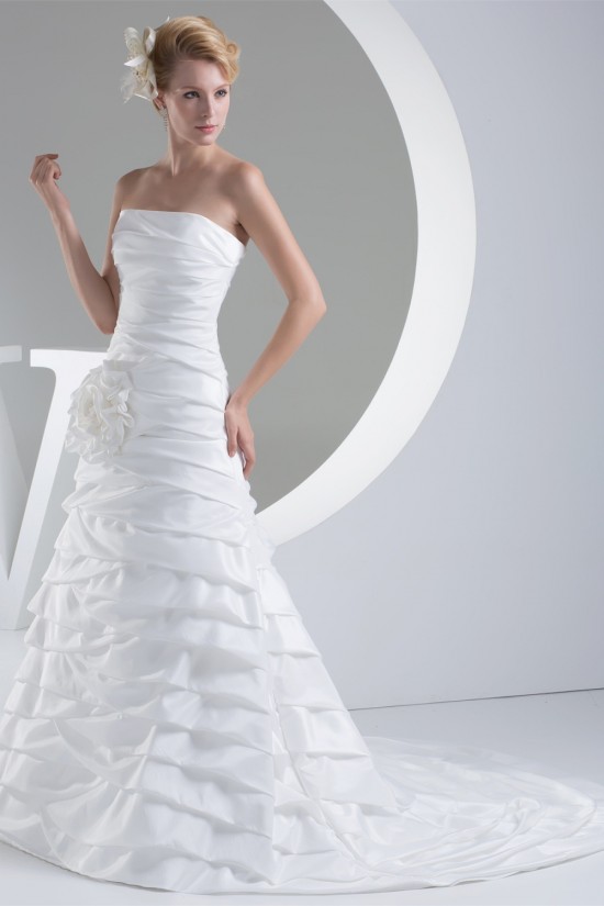 A-Line Strapless Taffeta Sleeveless Wedding Dresses 2030228 A-Line Strapless Taffeta Sleeveless Wedding Dresses 2030228