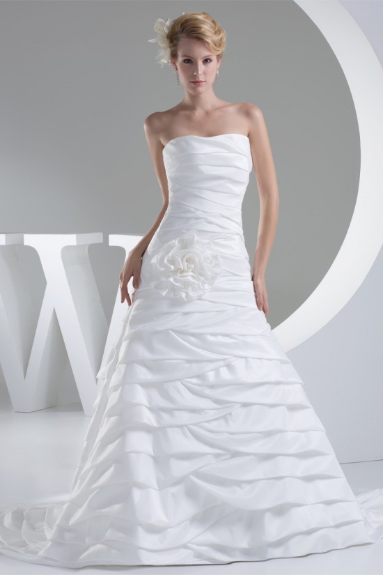 A-Line Strapless Taffeta Sleeveless Wedding Dresses 2030228 A-Line Strapless Taffeta Sleeveless Wedding Dresses 2030228