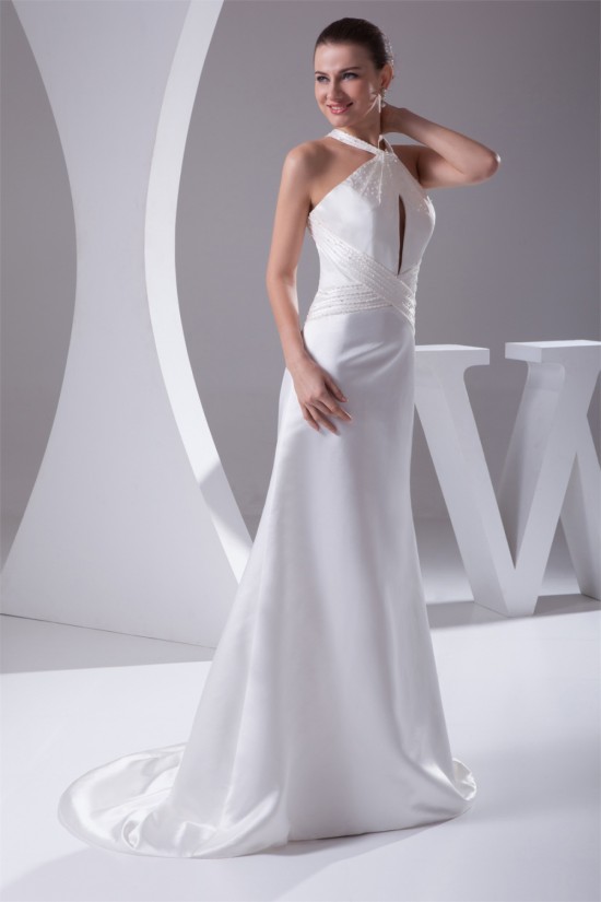 New Style Halter A-Line Sleeveless Satin New Arrival Wedding Dresses 2030230 New Style Halter A-Line Sleeveless Satin New Arrival Wedding Dresses 2030230