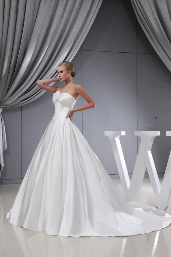 A-Line Sleeveless Strapless Satin Wedding Dresses 2030232 A-Line Sleeveless Strapless Satin Wedding Dresses 2030232