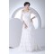 A-Line Satin Lace Fine Netting Off-the-Shoulder Wedding Dresses 2030236