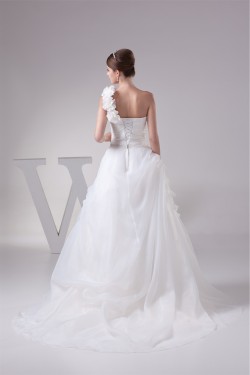 Ball Gown One-Shoulder Sleeveless Sweet Wedding Dresses 2030238
