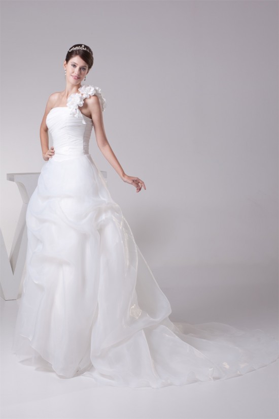 Ball Gown One-Shoulder Sleeveless Sweet Wedding Dresses 2030238 Ball Gown One-Shoulder Sleeveless Sweet Wedding Dresses 2030238