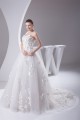 A-Line Sleeveless One-Shoulder Satin Fine Netting Wedding Dresses 2030239 A-Line Sleeveless One-Shoulder Satin Fine Netting Wedding Dresses 2030239