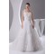 A-Line Sleeveless One-Shoulder Satin Fine Netting Wedding Dresses 2030239