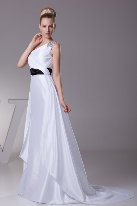 One-Shoulder Sheath/Column Satin Taffeta Reception Wedding Dresses 2030243 One-Shoulder Sheath/Column Satin Taffeta Reception Wedding Dresses 2030243