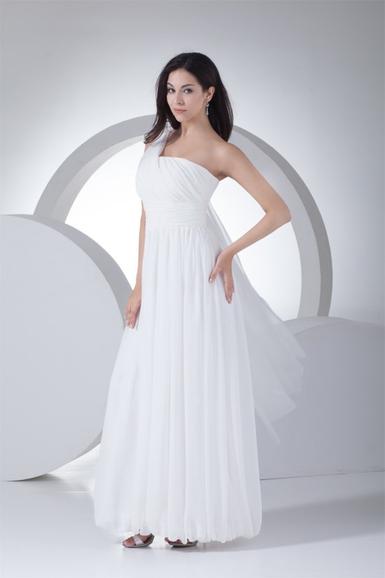 Sheath/Column One-Shoulder Sleeveless Chiffon Wedding Dresses 2030245 Sheath/Column One-Shoulder Sleeveless Chiffon Wedding Dresses 2030245