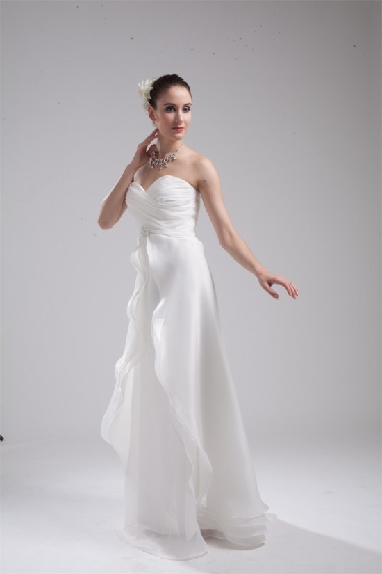 A-Line Organza Elastic Woven Satin Sleeveless Sweet Wedding Dresses 2030247 A-Line Organza Elastic Woven Satin Sleeveless Sweet Wedding Dresses 2030247