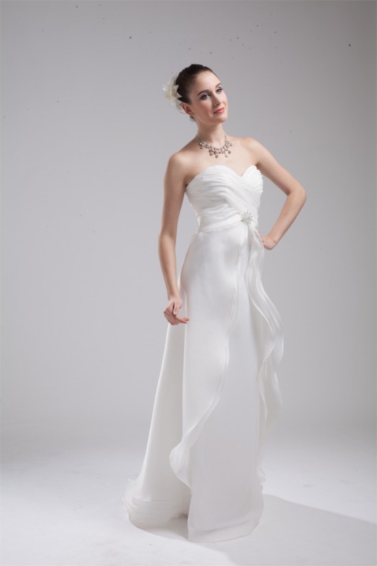 A-Line Organza Elastic Woven Satin Sleeveless Sweet Wedding Dresses 2030247 A-Line Organza Elastic Woven Satin Sleeveless Sweet Wedding Dresses 2030247