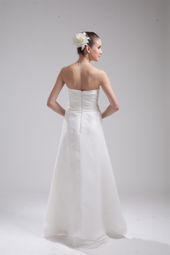 A-Line Organza Elastic Woven Satin Sleeveless Sweet Wedding Dresses 2030247 A-Line Organza Elastic Woven Satin Sleeveless Sweet Wedding Dresses 2030247
