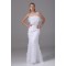 Sheath/Column Organza Silk like Satin Strapless Wedding Dresses 2030249
