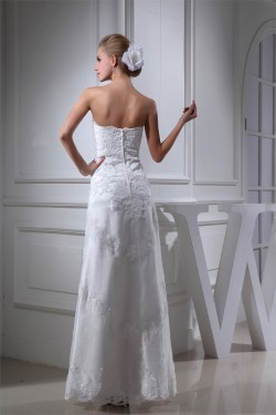 Sheath/Column Lace Organza Soft Sweetheart Wedding Dresses 2030250