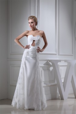 Sheath/Column Lace Organza Soft Sweetheart Wedding Dresses 2030250