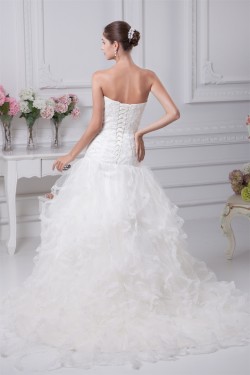 Princess Satin Lace Strapless Sleeveless New Arrival Wedding Dresses 2030251