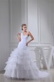 Princess Sleeveless One-Shoulder Satin Organza Beaded Wedding Dresses 2030253 Princess Sleeveless One-Shoulder Satin Organza Beaded Wedding Dresses 2030253
