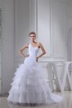 Princess Sleeveless One-Shoulder Satin Organza Beaded Wedding Dresses 2030253 Princess Sleeveless One-Shoulder Satin Organza Beaded Wedding Dresses 2030253