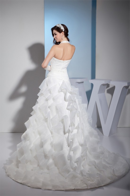 Princess Sleeveless Satin Lace Organza Halter New Arrival Wedding Dresses 2030255 Princess Sleeveless Satin Lace Organza Halter New Arrival Wedding Dresses 2030255