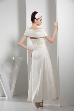 Ruffles Taffeta Short Ankle-Length A-Line Wedding Dresses 2030259