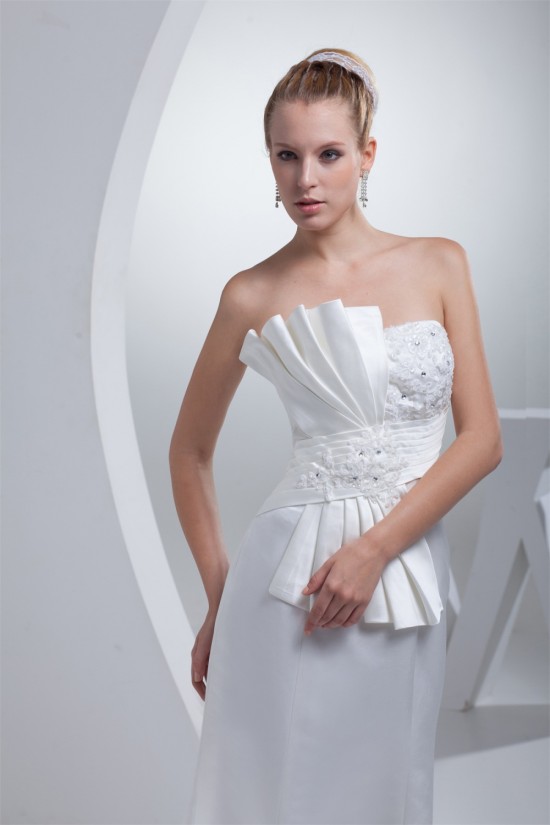 Mermaid/Trumpet Beaded Lace Satin Strapless Wedding Dresses 2030260 Mermaid/Trumpet Beaded Lace Satin Strapless Wedding Dresses 2030260
