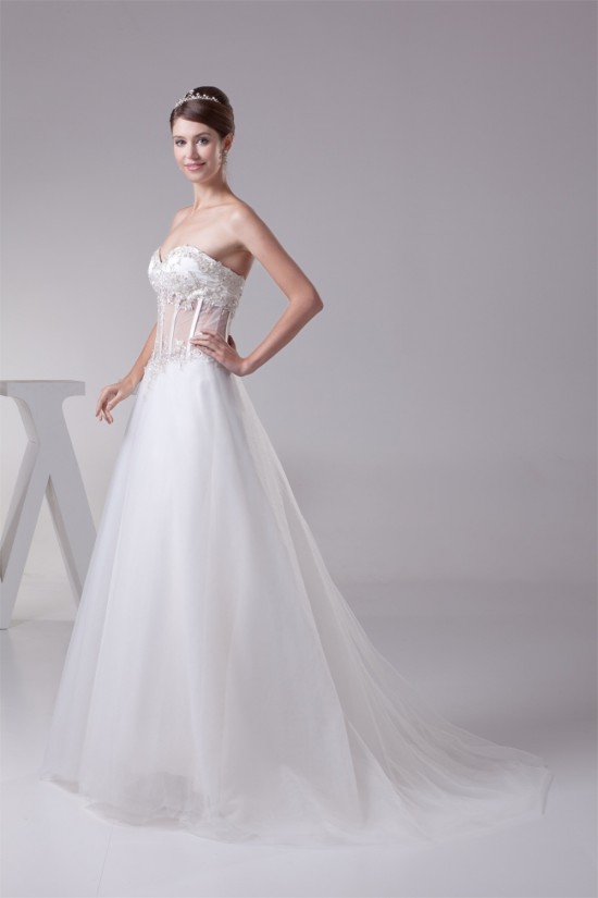 A-Line Sweetheart Beaded Lace Wedding Dresses 2030265 A-Line Sweetheart Beaded Lace Wedding Dresses 2030265