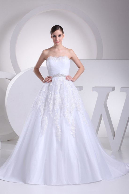 Elegant A-Line Strapless Beaded Lace Sleeveless New Arrival Wedding Dresses 2030267 Elegant A-Line Strapless Beaded Lace Sleeveless New Arrival Wedding Dresses 2030267