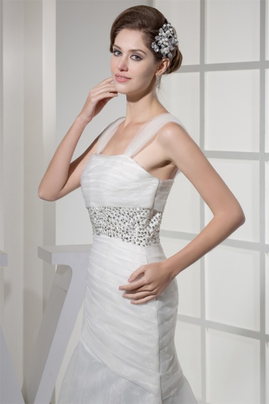 Mermaid/Trumpet Satin Fine Netting Straps Wedding Dresses 2030271 Mermaid/Trumpet Satin Fine Netting Straps Wedding Dresses 2030271