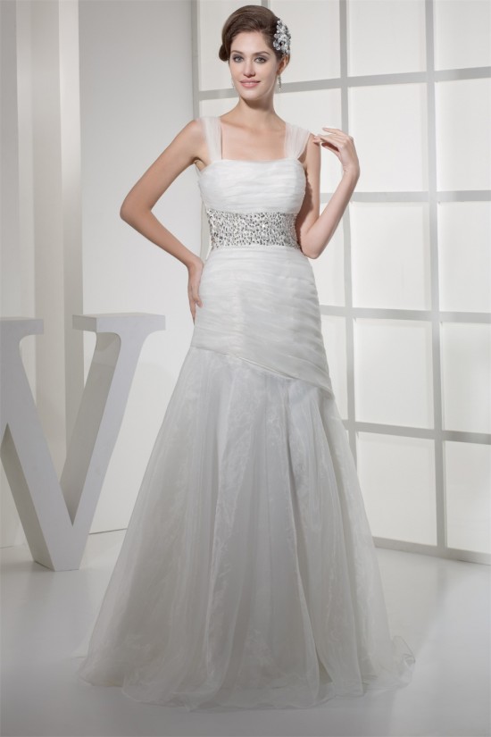 Mermaid/Trumpet Satin Fine Netting Straps Wedding Dresses 2030271 Mermaid/Trumpet Satin Fine Netting Straps Wedding Dresses 2030271