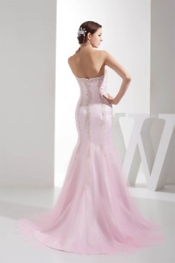 Trumpet/Mermaid Satin Lace Fine Netting Beading Wedding Dresses 2030273