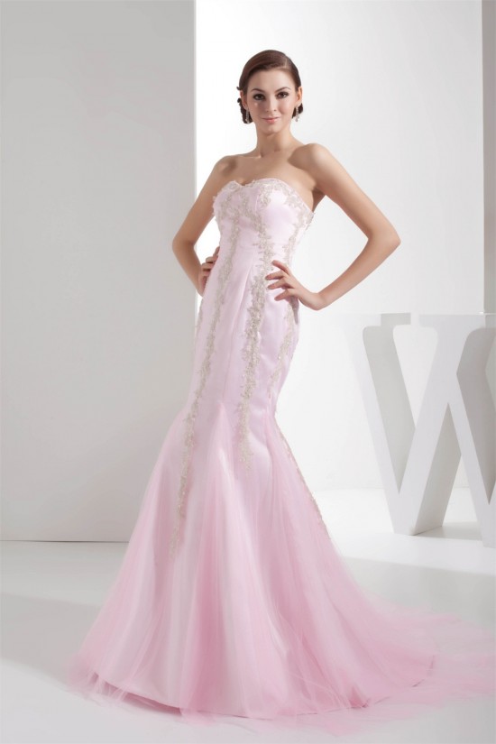 Trumpet/Mermaid Satin Lace Fine Netting Beading Wedding Dresses 2030273 Trumpet/Mermaid Satin Lace Fine Netting Beading Wedding Dresses 2030273