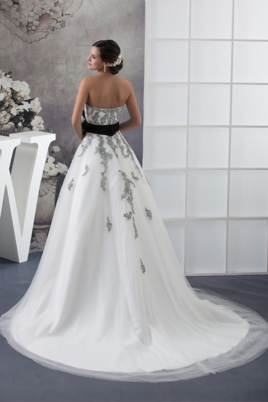 A-Line Satin Lace Fine Netting Strapless New Arrival Wedding Dresses 2030277 A-Line Satin Lace Fine Netting Strapless New Arrival Wedding Dresses 2030277