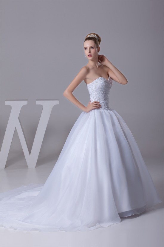 Satin Lace Organza A-Line Sleeveless Strapless Best Wedding Dresses 2030278 Satin Lace Organza A-Line Sleeveless Strapless Best Wedding Dresses 2030278