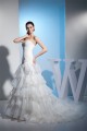 A-Line Sweetheart Beaded Satin Lace Organza Wedding Dresses 2030283