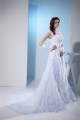 A-Line Beaded Satin Lace Organza Chapel Train Chapel Train Wedding Dresses 2030284
