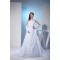 A-Line Beaded Satin Lace Organza Chapel Train Chapel Train Wedding Dresses 2030284