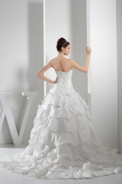 Ball Gown Satin Lace Taffeta Square Sleeveless New Arrival Wedding Dresses 2030285