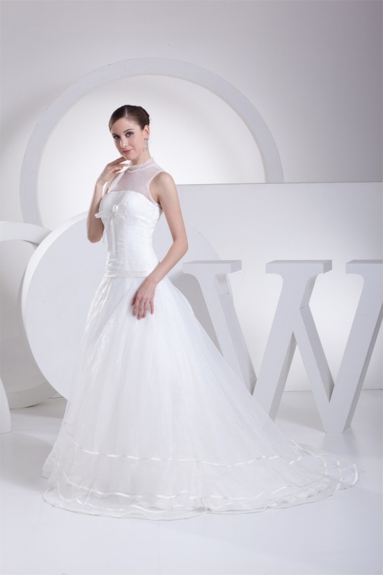 A-Line Satin Organza Fine Netting Sleeveless Wedding Dresses 2030288 A-Line Satin Organza Fine Netting Sleeveless Wedding Dresses 2030288