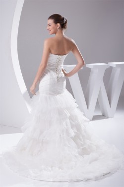Trumpet/Mermaid Beaded Strapless Wedding Dresses 2030292