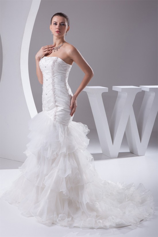 Trumpet/Mermaid Beaded Strapless Wedding Dresses 2030292 Trumpet/Mermaid Beaded Strapless Wedding Dresses 2030292