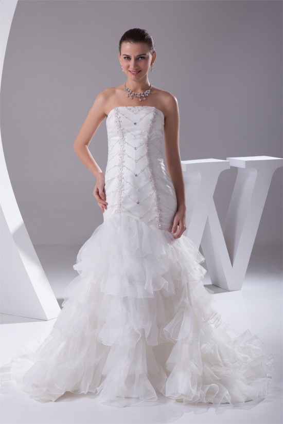 Trumpet/Mermaid Beaded Strapless Wedding Dresses 2030292 Trumpet/Mermaid Beaded Strapless Wedding Dresses 2030292
