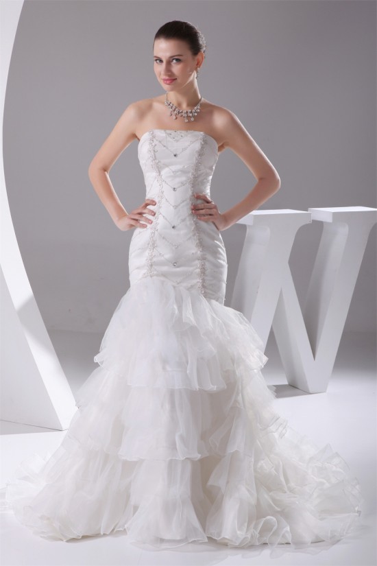 Trumpet/Mermaid Beaded Strapless Wedding Dresses 2030292 Trumpet/Mermaid Beaded Strapless Wedding Dresses 2030292