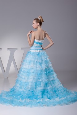 A-Line Strapless Beaded Lace Wedding Dresses with Color 2030295