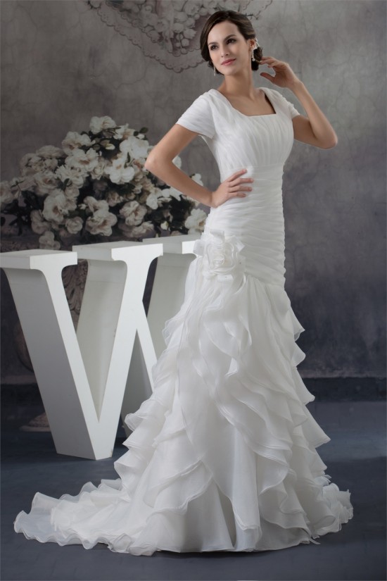Satin Organza Square Princess Sleeveless Most Beautiful Wedding Dresses 2030297 Satin Organza Square Princess Sleeveless Most Beautiful Wedding Dresses 2030297
