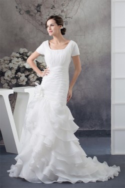 Satin Organza Square Princess Sleeveless Most Beautiful Wedding Dresses 2030297