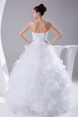 Satin Organza Strapless Sleeveless Ball Gown New Arrival Wedding Dresses 2030298