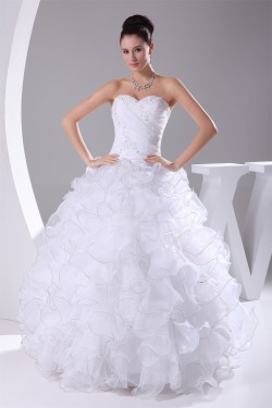 Satin Organza Strapless Sleeveless Ball Gown New Arrival Wedding Dresses 2030298