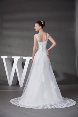 A-Line Straps Sleeveless Lace Wedding Dresses 2030299