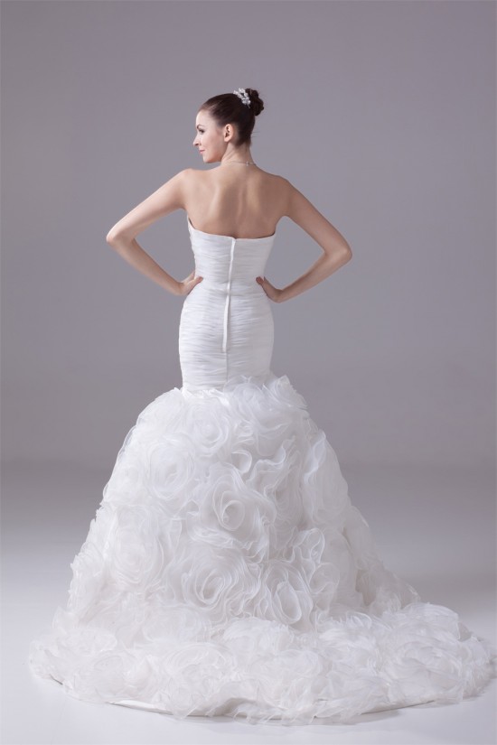 Mermaid/Trumpet Satin Organza Sweetheart Most Beautiful Wedding Dresses 2030300 Mermaid/Trumpet Satin Organza Sweetheart Most Beautiful Wedding Dresses 2030300